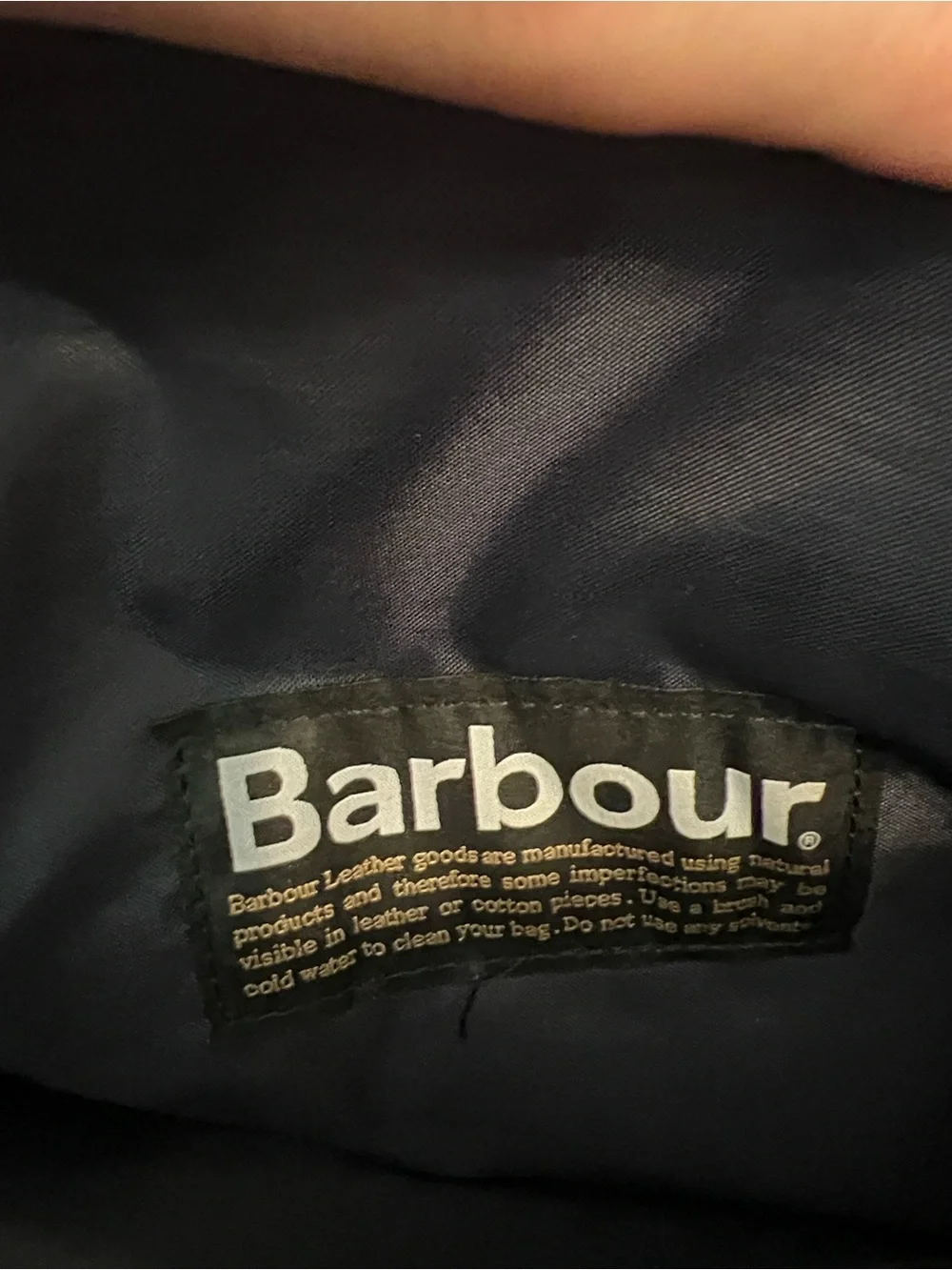 Barbour black leather